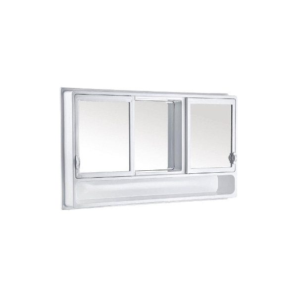 Çelik Ayna 2 Kapaklı Etajerli Banyo Dolabı