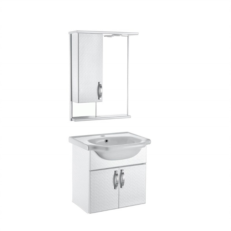 Çelik Ayna Lavabolu Banyo Dolabı Set PVC 65 cm