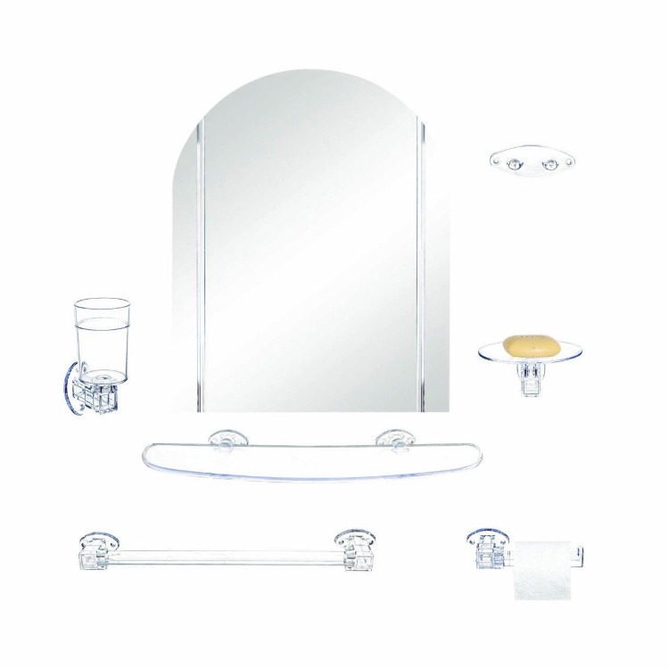 Çelik Ayna Orkide Akrilik Banyo Aynası Set