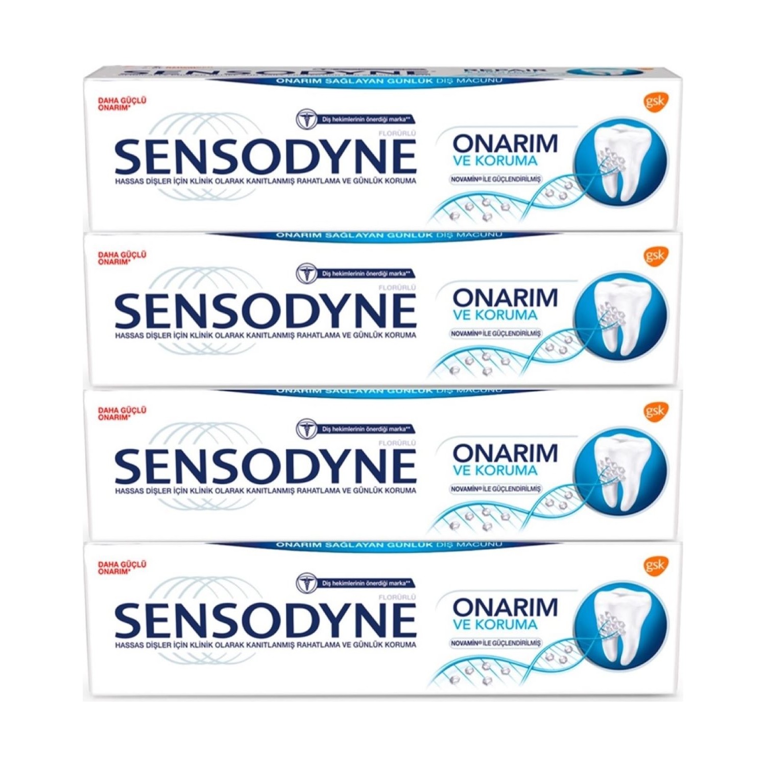 Sensodyne Onarım ve Koruma 75 ml Diş Macunu 4'lü