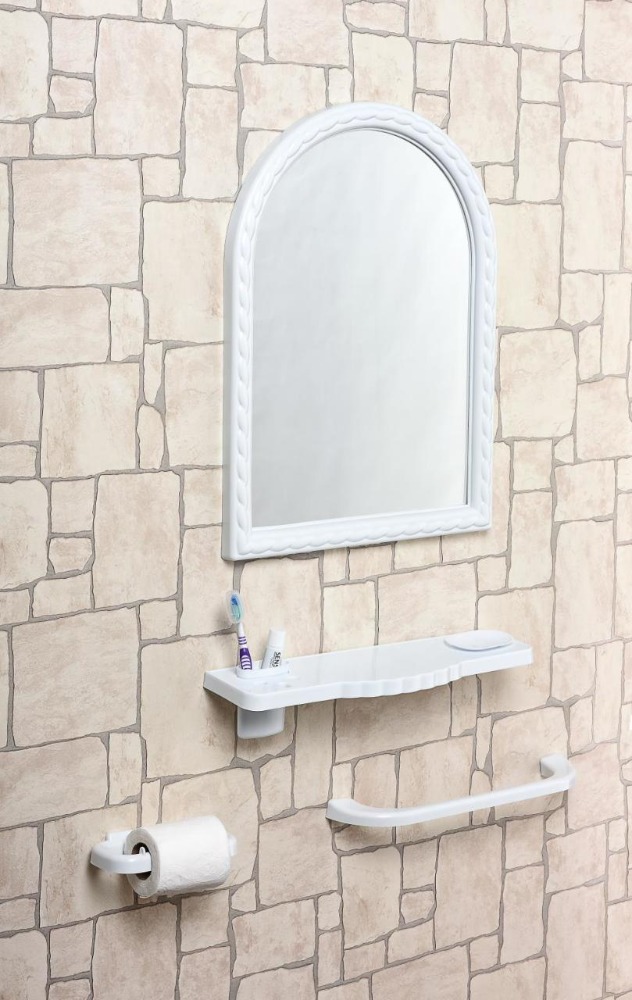 Çelik Ayna Örgülü Banyo Aynası Set