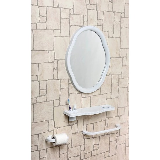 Çelik Ayna Mega Oval Banyo Aynası Set