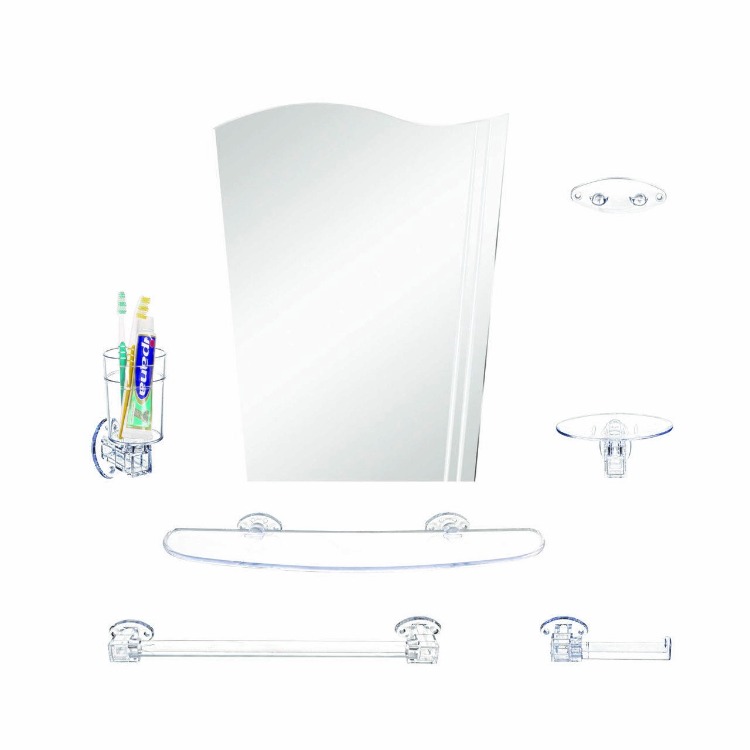 Çelik Ayna Nilüfer Akrilik Banyo Aynası Set