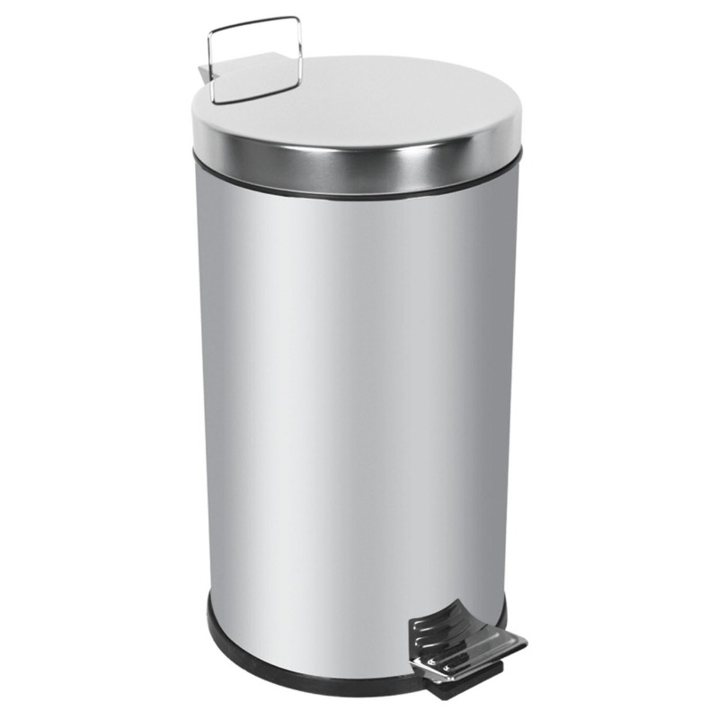 Çelik Ayna Krom 40 lt Çöp Kovası Pedallı