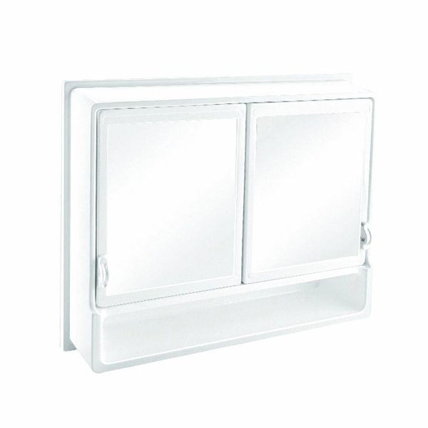 Çelik Ayna Etajerli 2 Kapılı Banyo Dolabı