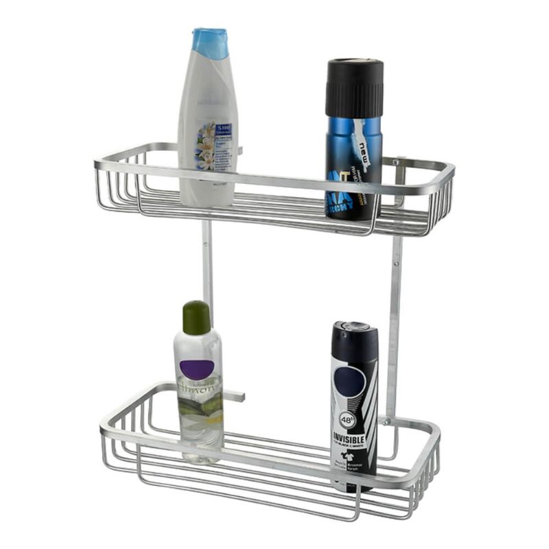 Çelik Ayna 2'li Alüminyum Şampuanlık