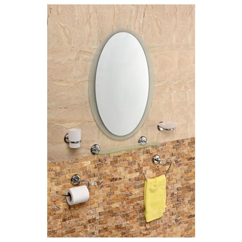 Çelik Ayna Eko Yasemin Çift Cam Banyo Aynası Set