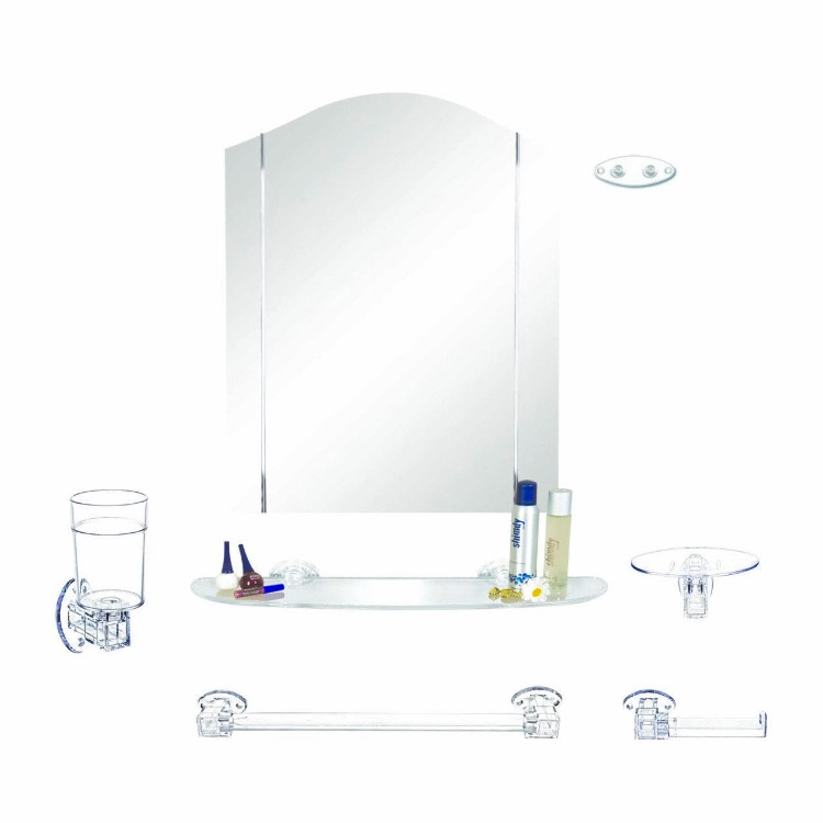 Çelik Ayna Papatya Akrilik Banyo Aynası Set