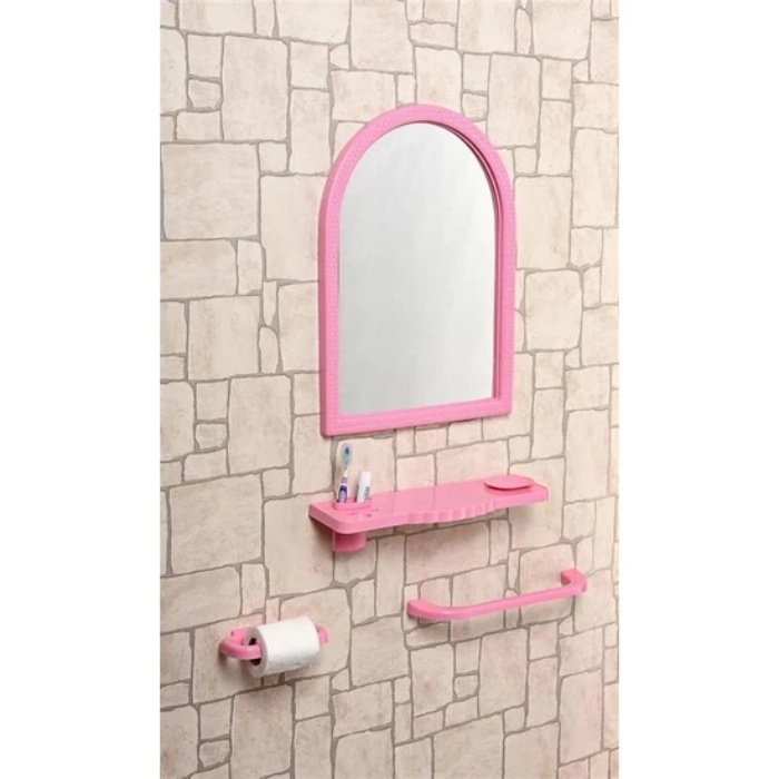 Çelik Ayna Mega Kubbeli Banyo Aynası Set