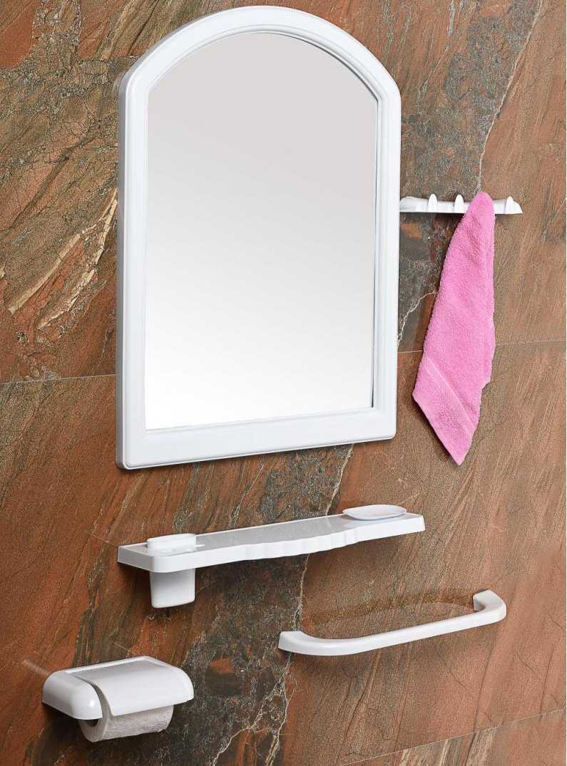 Çelik Ayna Jumbo Kubbeli Banyo Aynası Set