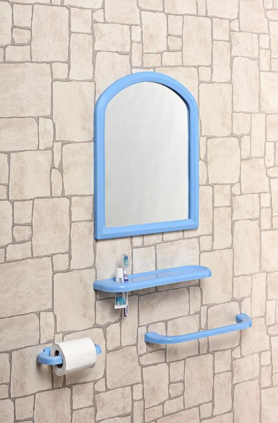 Çelik Ayna Steel Mirror Banyo Aynası Set