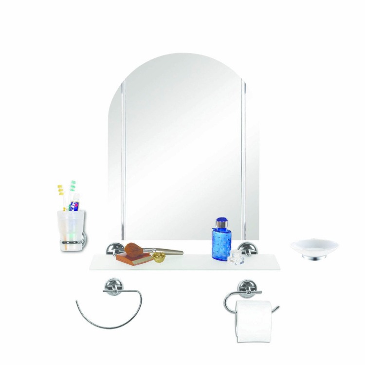 Çelik Ayna Eko Orkide Krom Banyo Aynası Set