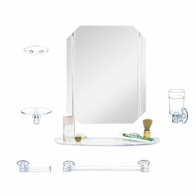 Çelik Ayna Atlas Akrilik Banyo Aynası Set