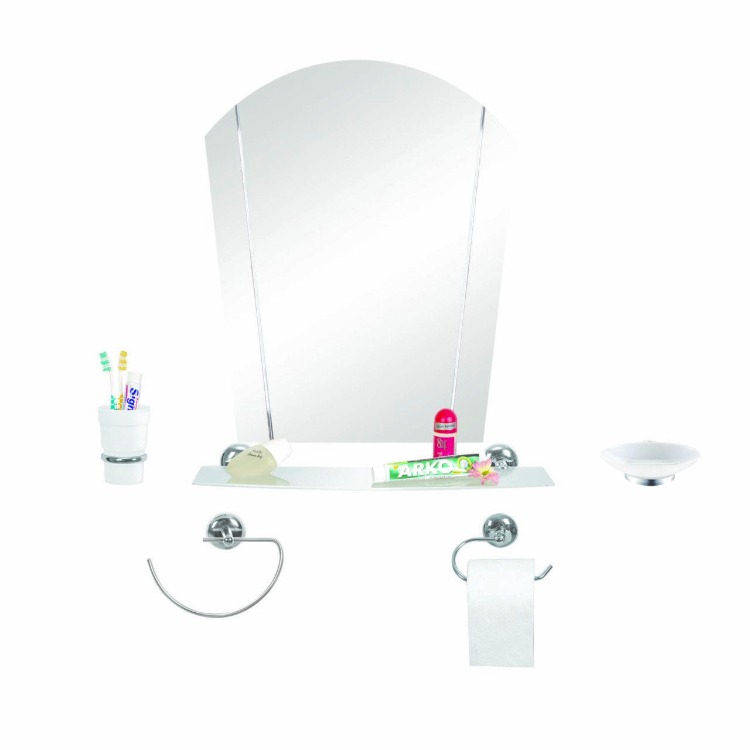Çelik Ayna Eko Papatya Krom Banyo Aynası Set