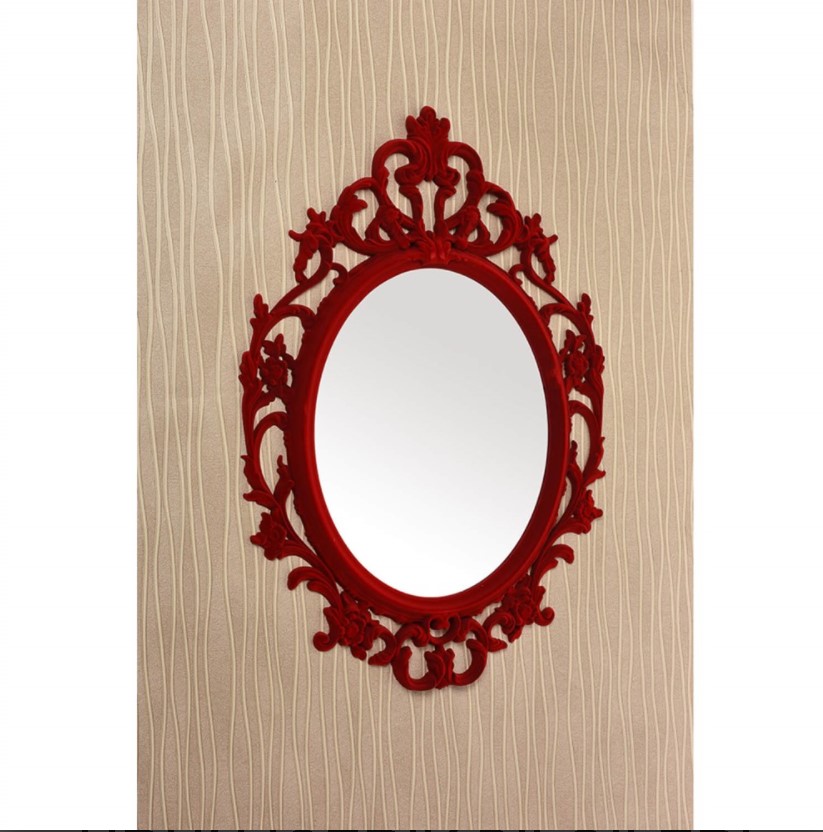 Çelik Ayna Dekoratif Kadife Ayna